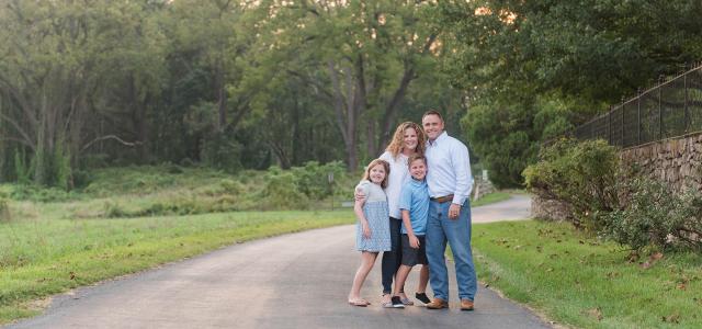 Happy family in nature